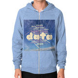 Zip Hoodie (on man) Tri-Blend Blue Megamarca