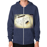 Zip Hoodie (on man) Tri-Blend Navy Megamarca