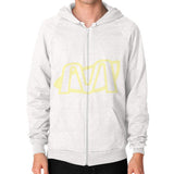 Zip Hoodie (on man) Tri-Blend Oatmeal Megamarca