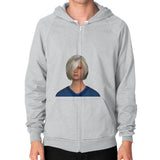 Zip Hoodie (on man) Tri-Blend Silver Megamarca