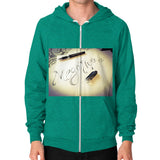 Zip Hoodie (on man) Tri-Blend Vintage Green Megamarca