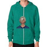 Zip Hoodie (on man) Tri-Blend Vintage Green Megamarca