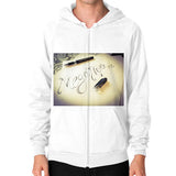 Zip Hoodie (on man) White Megamarca