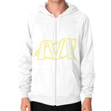 Zip Hoodie (on man) White Megamarca
