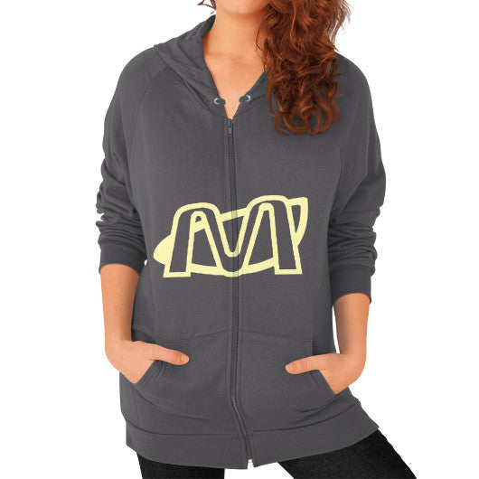 Zip Hoodie (on woman) Asphalt Megamarca