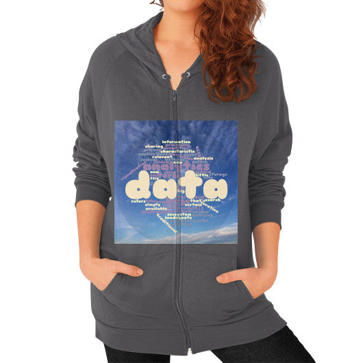 Zip Hoodie (on woman) Asphalt Megamarca