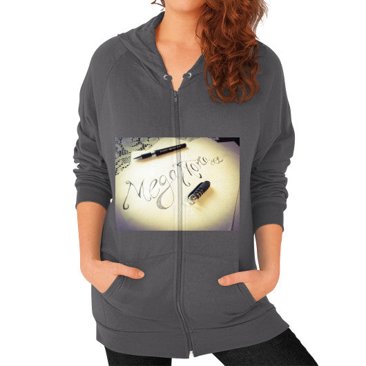 Zip Hoodie (on woman) Asphalt Megamarca