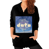 Zip Hoodie (on woman) Black Megamarca