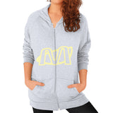 Zip Hoodie (on woman) Heather grey Megamarca