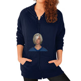 Zip Hoodie (on woman) Navy Megamarca