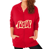 Zip Hoodie (on woman) Red Megamarca