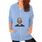 Zip Hoodie (on woman) Tri-Blend Blue Megamarca