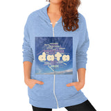 Zip Hoodie (on woman) Tri-Blend Blue Megamarca