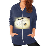 Zip Hoodie (on woman) Tri-Blend Navy Megamarca