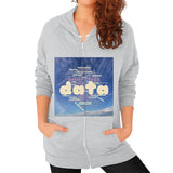 Zip Hoodie (on woman) Tri-Blend Silver Megamarca