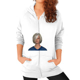 Zip Hoodie (on woman) White Megamarca